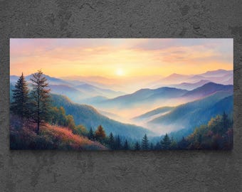 Smoky Mountains Sunset Canvas Print: Blue Ridge Wall Art
