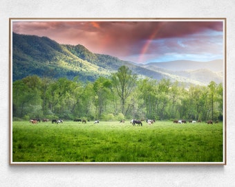 Cades Cove Sunrise Print: Smoky Mountains Landscape Photography