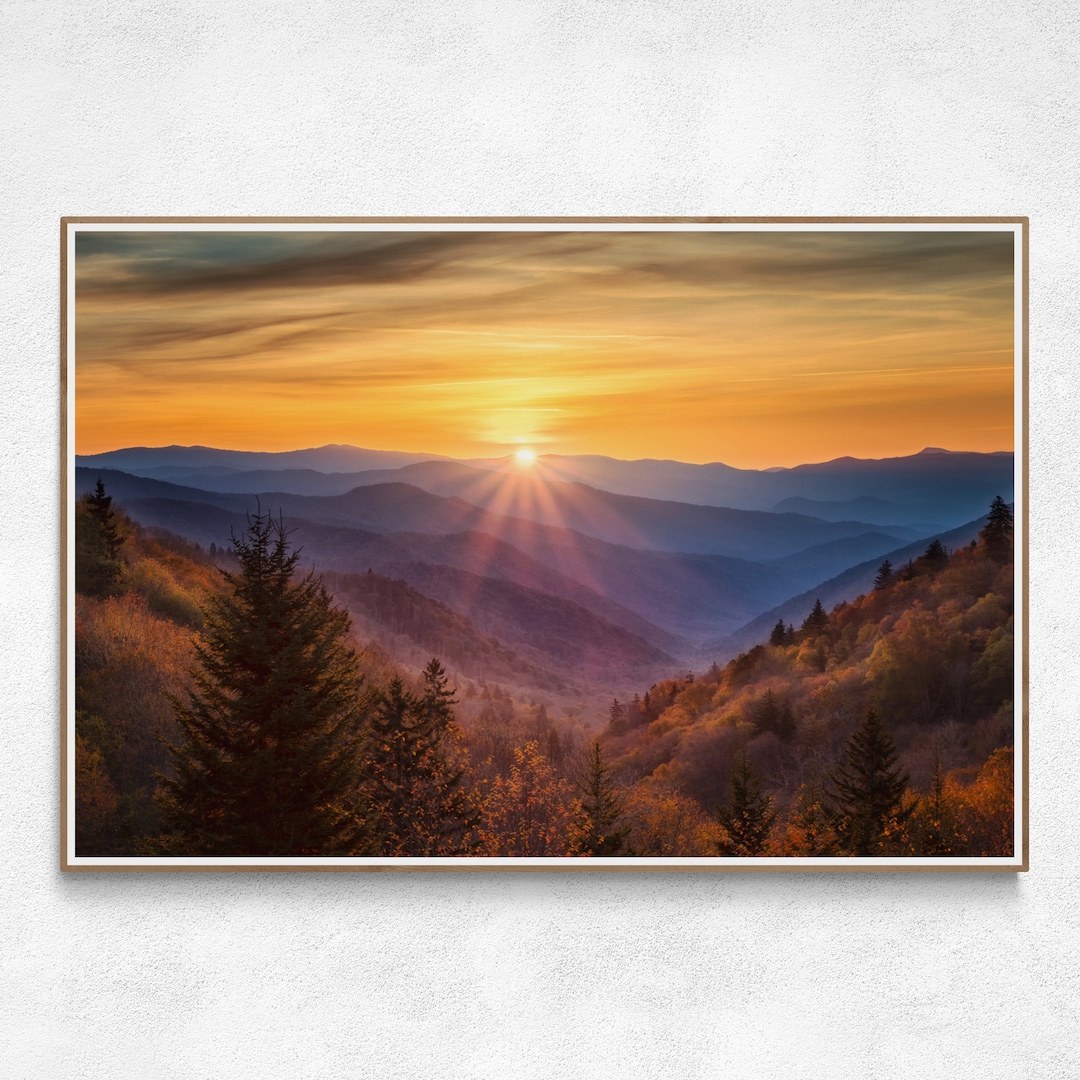 Blue Ridge Mountain Wall Art Blue Ridge Mountains Sunset Etsy