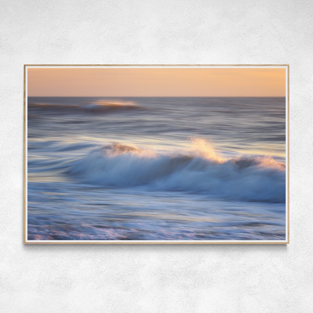 Coastal Wave Seascape Print | Ocean Themed Abstract Wall Art | Large ...