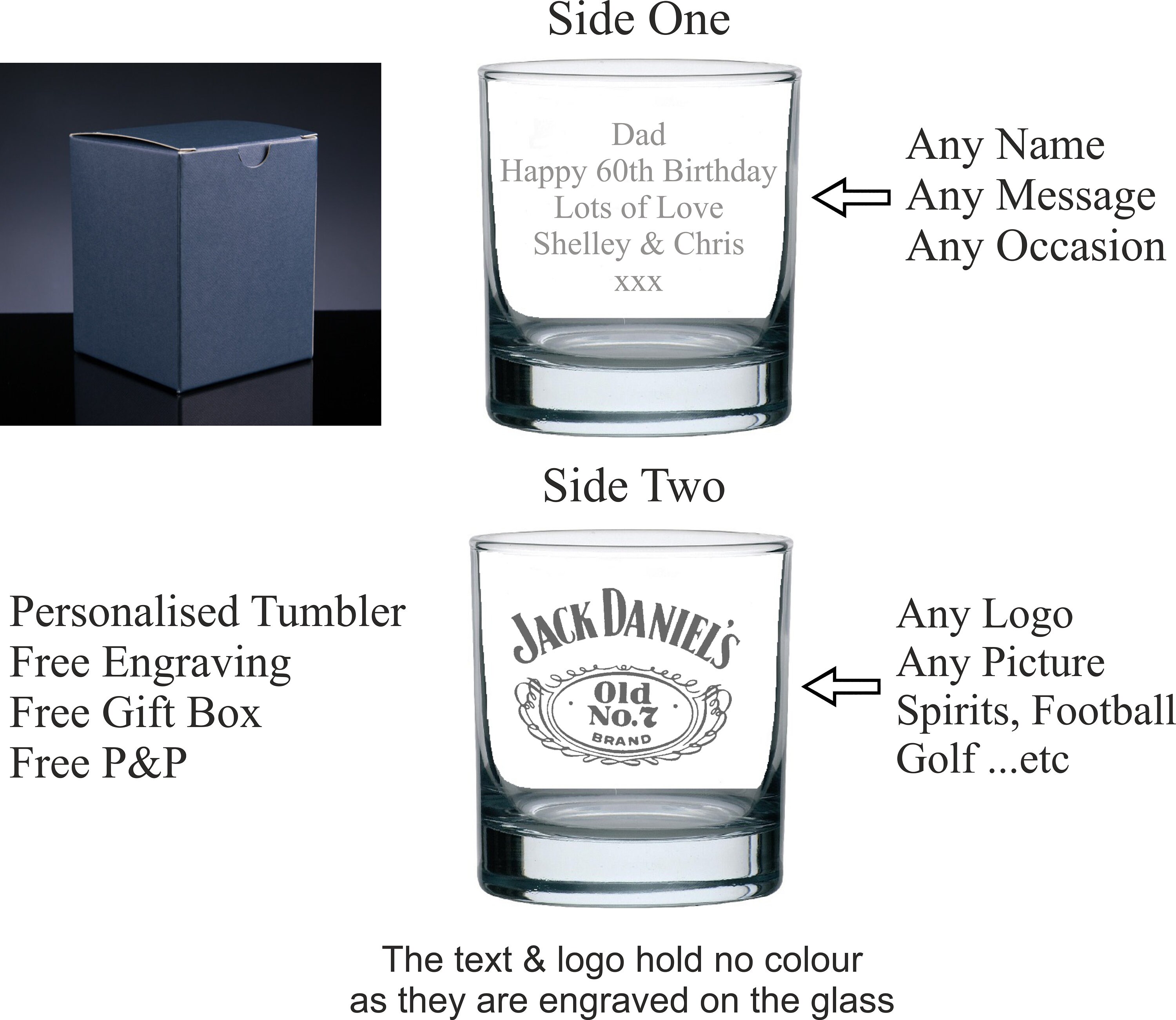 Personalised 10oz Jack Daniels Glass Birthday 18th 21st 30th - Etsy UK