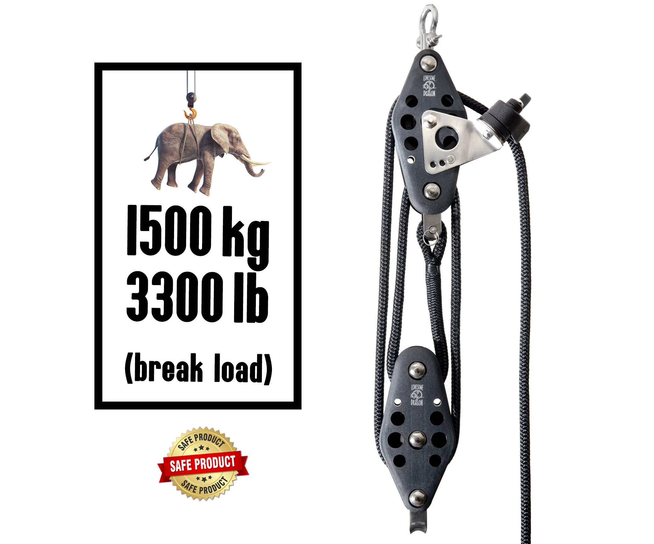 4:1 Block and Tackle Pulley System Self Locking