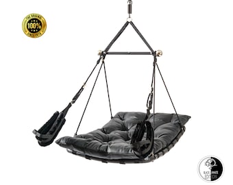 Luxury Sex Swing - leather or microfiber leather BLACK • by LONESOME DRAGON® Switzerland