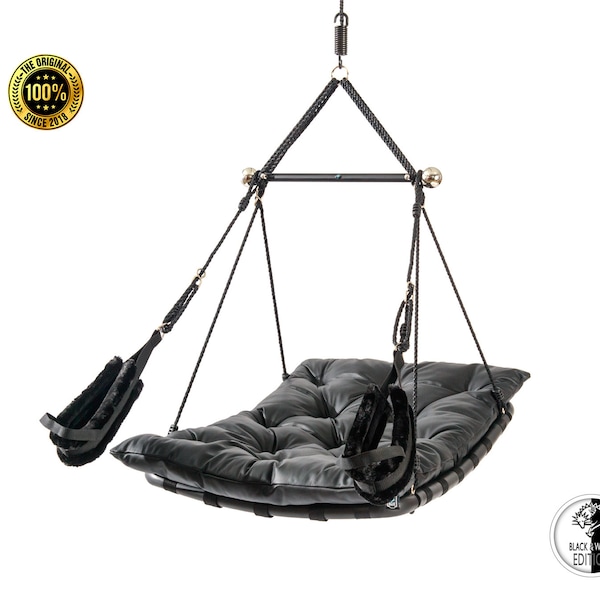 Love swing luxury - leather or faux leather BLACK