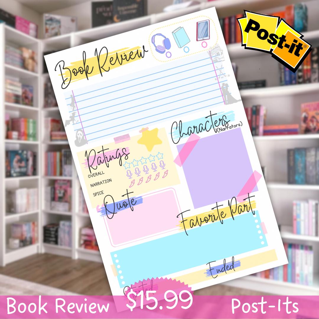 Book Review Post-it Notes | Bookish Reading Journal Pad - Etsy