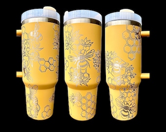 40oz Engraved Bee Keeper, Honey, Floral, Tumbler With Handle, Stanley –  ChiqueCreations