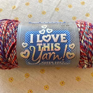I Love this Yarn Orange Zest, Worsted Weight (4), crochet, knit, weave, needlework, craft