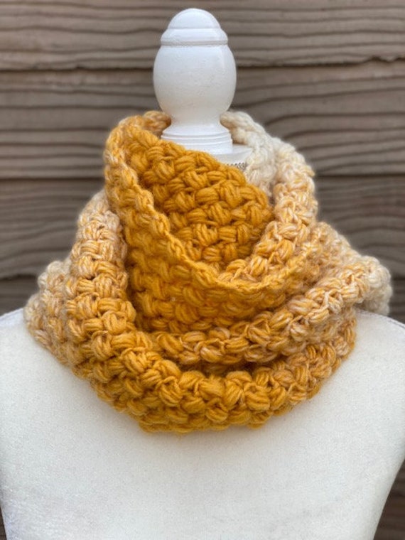 Gold Scarf Mustard Yellow Ombre Wool Crochet Knit Etsy Canada