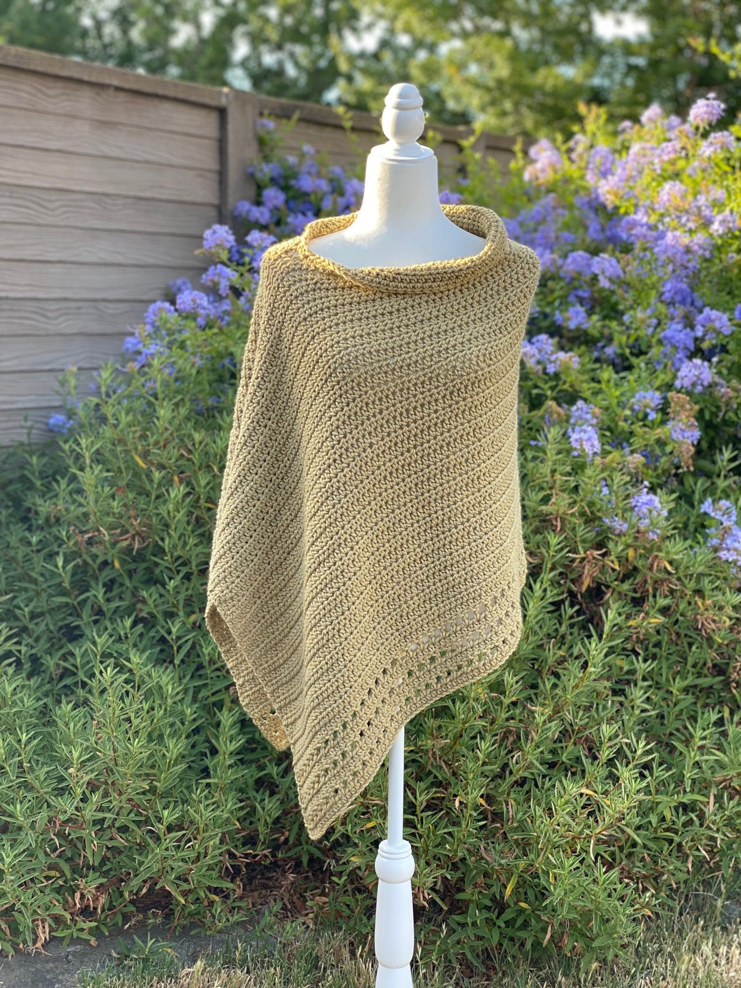 Asymmetrical Poncho Crochet Knit Hippie Boho Soft Green - Etsy