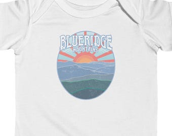Blue Ridge Baby Onesie, Bodysuit, East Coast, Appalachian Trail, Georgia, Carolina, Tennessee, Virginia