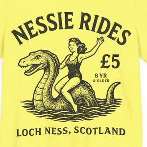 Loch Ness Monster Rides Funny Custom Premium T shirt, UK Scotland Local