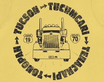 Drivin' Truck  Premium T-Shirt, Traveler Gift, Driver, Truckin, Hauling, Long Distance Driver, 18 Wheeler, 70s Retro, Over Road