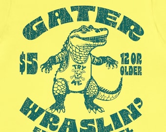Camiseta Premium Alligator Wrestling, Flórida, desafie qualquer coisa