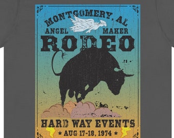 Montgomery Rodeo  Premium T-Shirt, Angel Maker, Old Rodeo Poster, Country, Hold On, Bucking Bull
