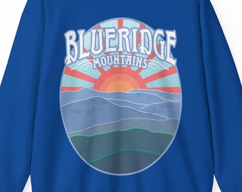 Blue Ridge Mountains Fleece Sweatshirt, East Coast Cool, Appalachian Trail Hike Gift, Georgia, Carolina, Tennessee, Virginia,