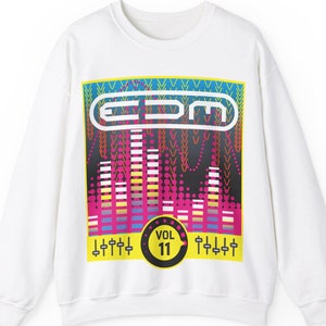 EDM Fleece Sweatshirt, Electronic Dance Music, Rave Outfit, Dance Top, DJ gift, Stereo Equalizer, Big Beat, Dance Club Night, Unisex