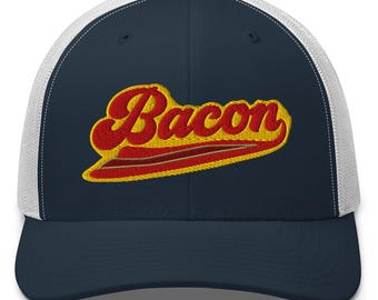 Team Bacon Trucker Hat, Flavor, Food, Breakfast, Fried, Meat Eater, Foodie Gift, Dad Hat, Chef