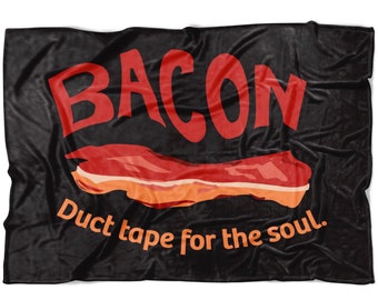 Bacon Wrap Fleece Blanket, Comfort Food, Soul Food, Chef or Cook Gift, Yummy, Funny