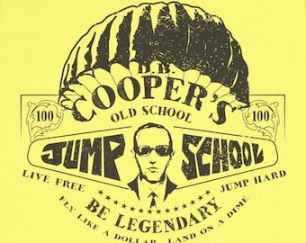 DB Cooper's Jump School Premium T-Shirt, Skydiving, Parachute