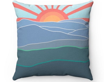 Blue Ridge Mountains Fleece Pillow, Appalachian Trail, Georgia, Carolina, Tennessee, Virginia, East Coast Cool, Hike Gift