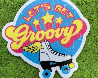 Disco Roller Girl Vinyl Sticker Mouse
