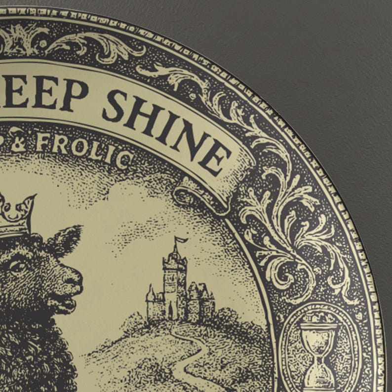 Black Sheep Shine Polymer Plate, Individuality Gift, Be Yourself Kitchen Decor, Whimsical Sheep Dinnerware image 2