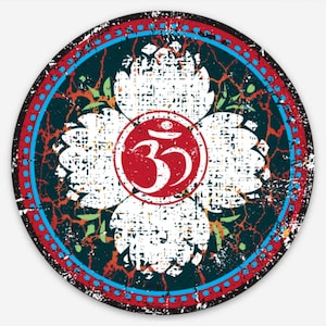 Autocollant Lotus Compass Om Premium, Cadeau de yoga, Namaste, Direction, Zen, Paix, Amour, Intention, Méditer, Cadeau de but de vie