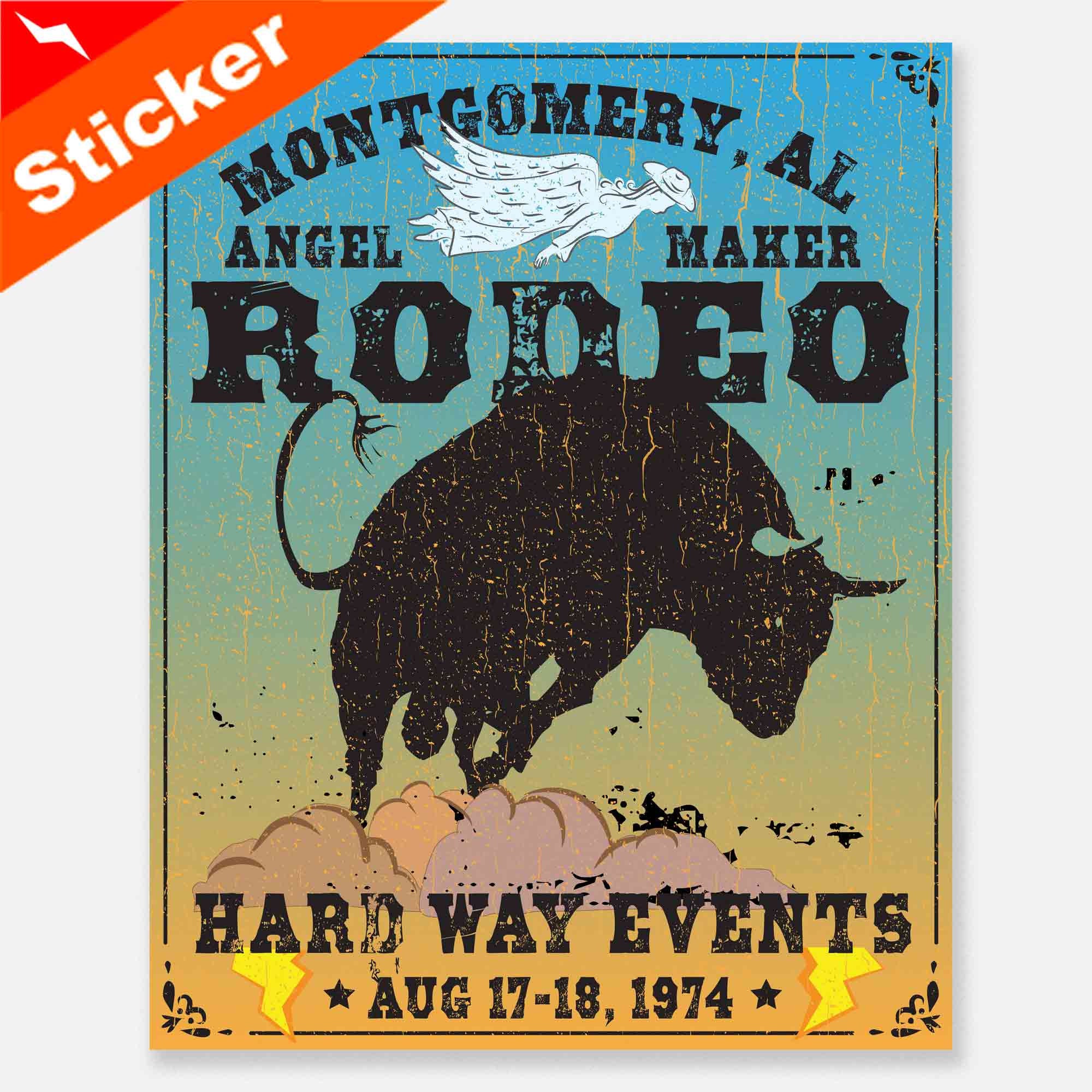 Montgomery Rodeo Angel Premium Stickers, Magnets, Hard Way