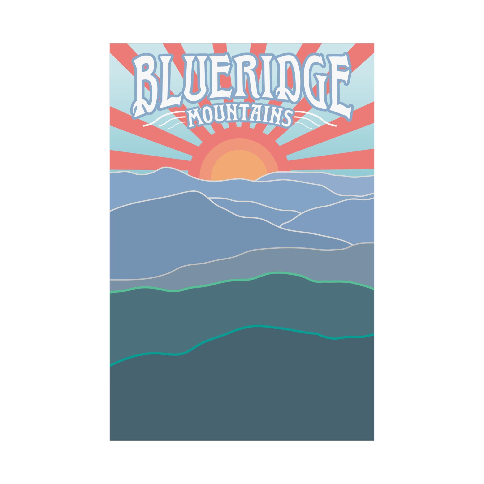 Blue Ridge Cool Lettering Blue Ridge Mountains Premium Art Print, Appalachian Trail Gift, East ...