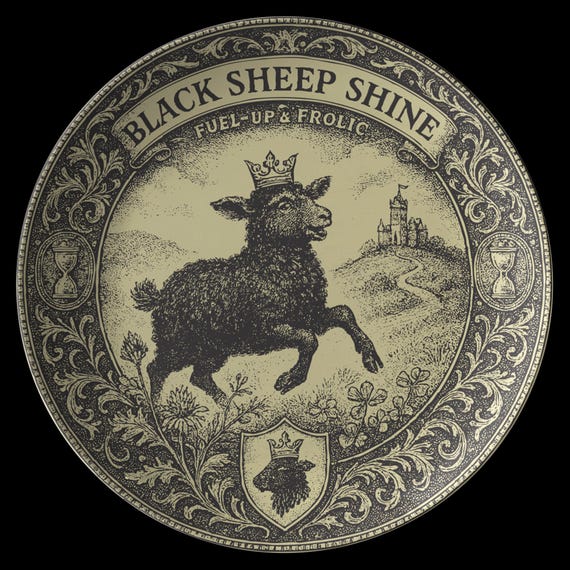Black Sheep Shine Polymer Plate, Individuality Gift, Be Yourself Kitchen Decor, Whimsical Sheep Dinnerware
