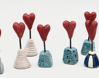 Handmade Ceramic Heart on a Ceramic Base – A Gift of Love