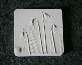 Decorative Botanical Impression Unique Wall Art: Snowdrop, each is a one off, individual design, handmade