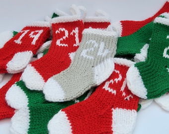 Make your own Knitted Christmas Advent Stockings Pattern