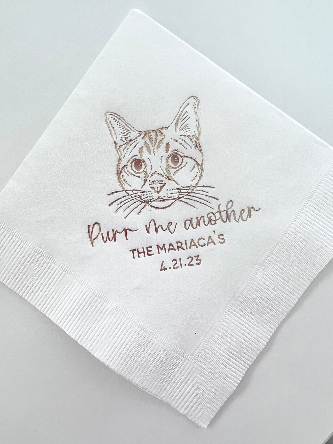 Cat Cocktail Napkins Cat Wedding Napkins Custom Pet Cocktail Napkins