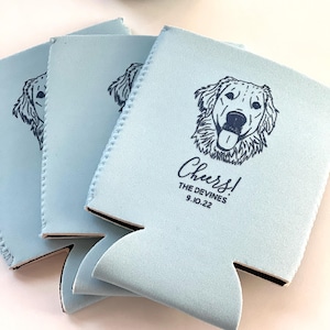 Custom Pet Can Cooler | Custom Dog Can Cooler | Dog Wedding Favor | Pet Wedding Decor | Wedding Bar | Personalized Can Cooler | Pet Portrait