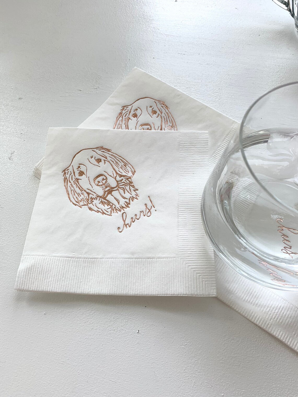 Dog Cocktail Napkins Dog Wedding Napkins Custom Pet Cocktail Etsy