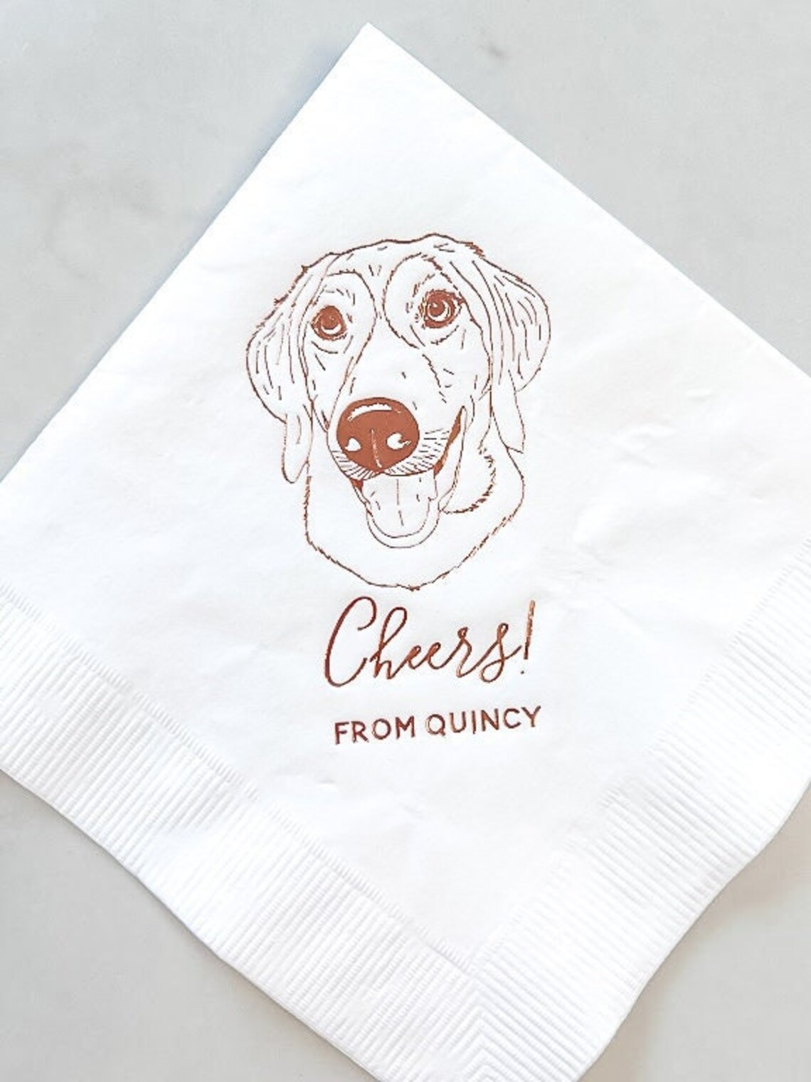 Dog Cocktail Napkins Dog Wedding Napkins Custom Pet Etsy