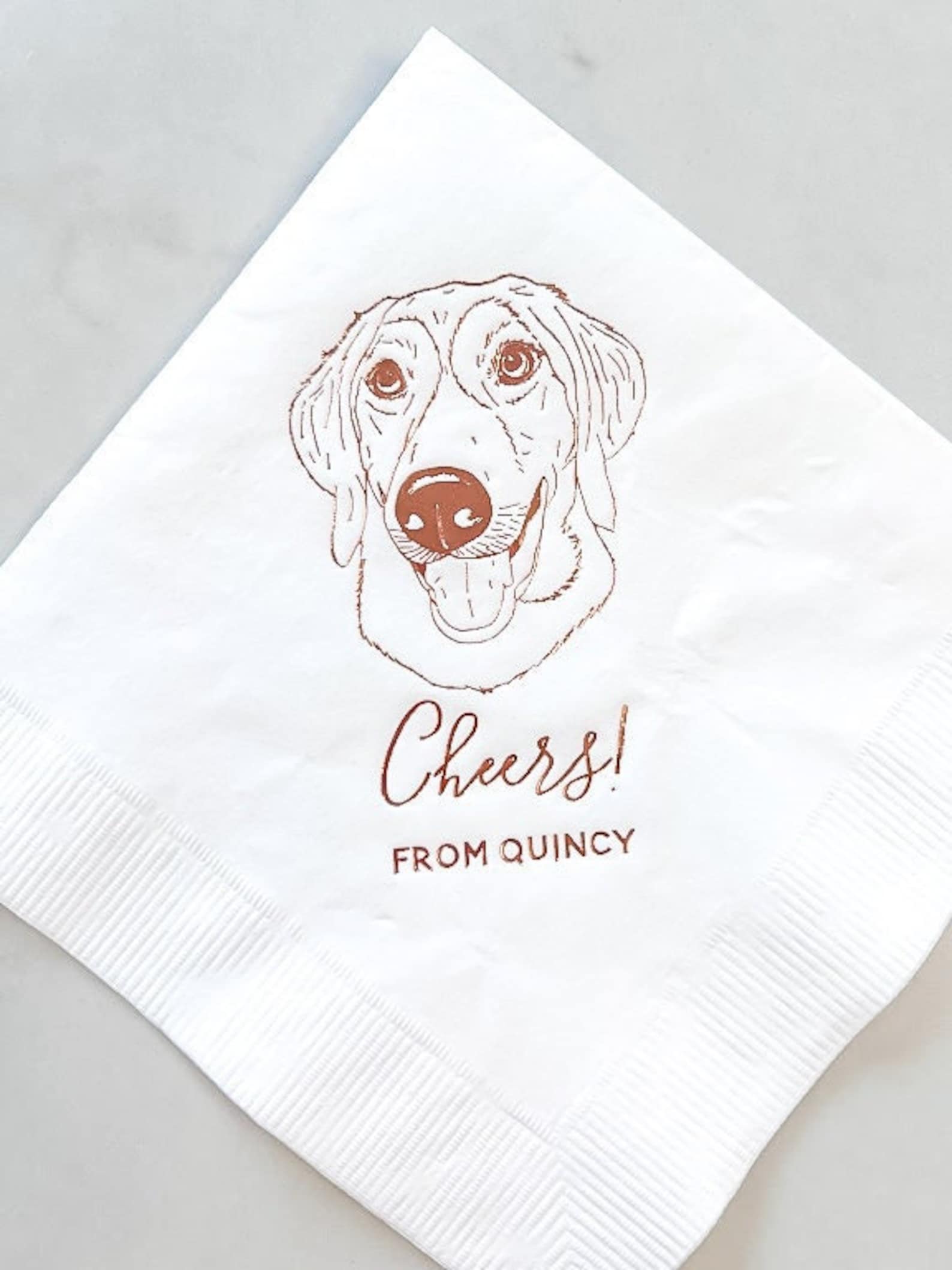 Dog Cocktail Napkins Dog Wedding Napkins Custom Pet Etsy
