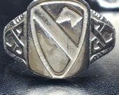 US Army 1st Calvary Army Ring SZ 10 925 Sterling Silver