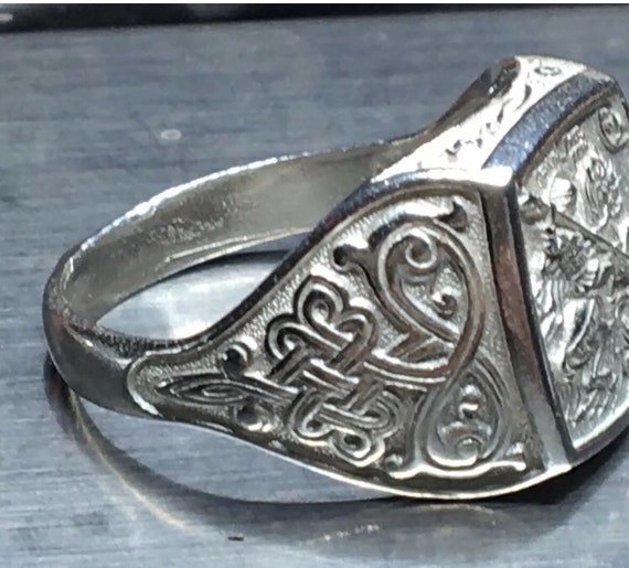 St George 925 Legitimate Sterling Silver Ring SZ … - image 2