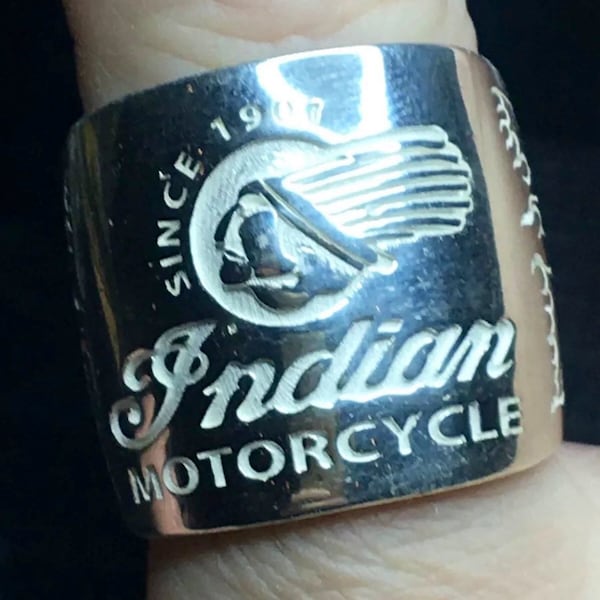 Bague indienne pour motocyclette d'occasion, remise à neuf, en argent sterling 925, bagues de motard