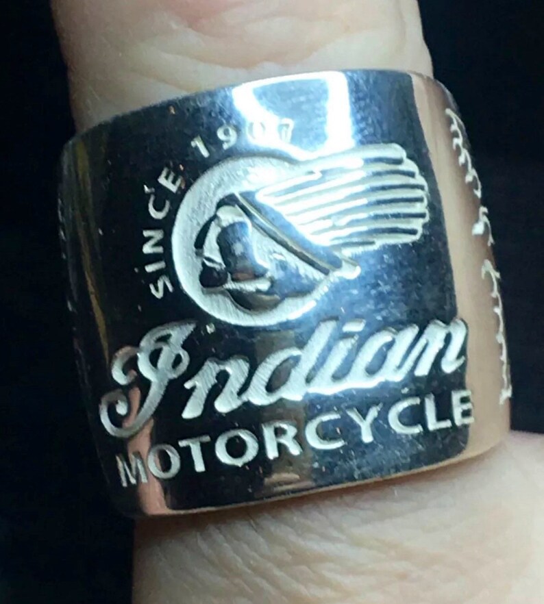 Indian Motor shops Cycle Ring Seller Used Refurbished 925 Sterling Silver Biker Rings