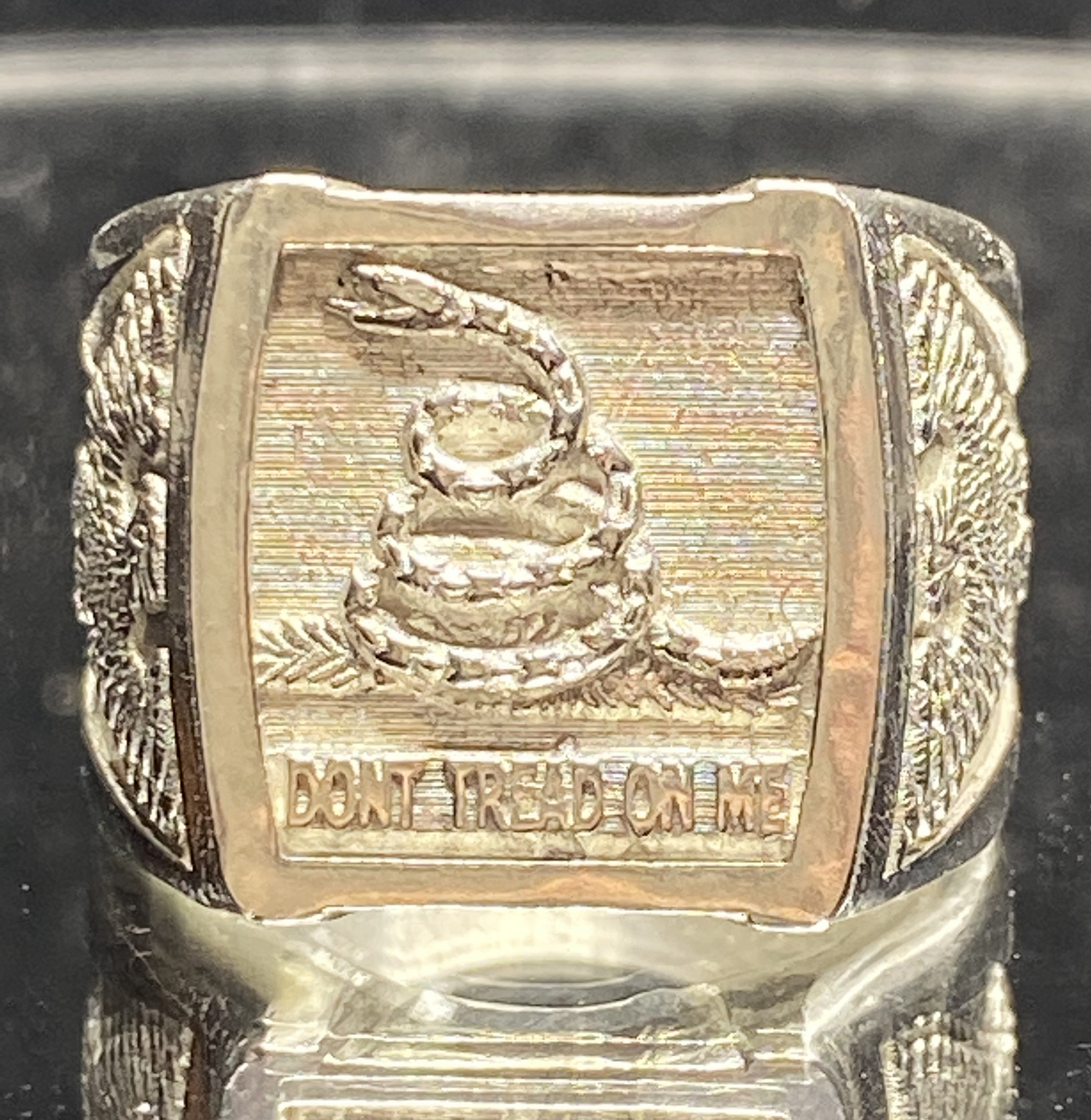Gadsden Flag Snake Ring Dont Tread on Me 21 Grams Sterling 925 Silver Any Size Etsy Canada
