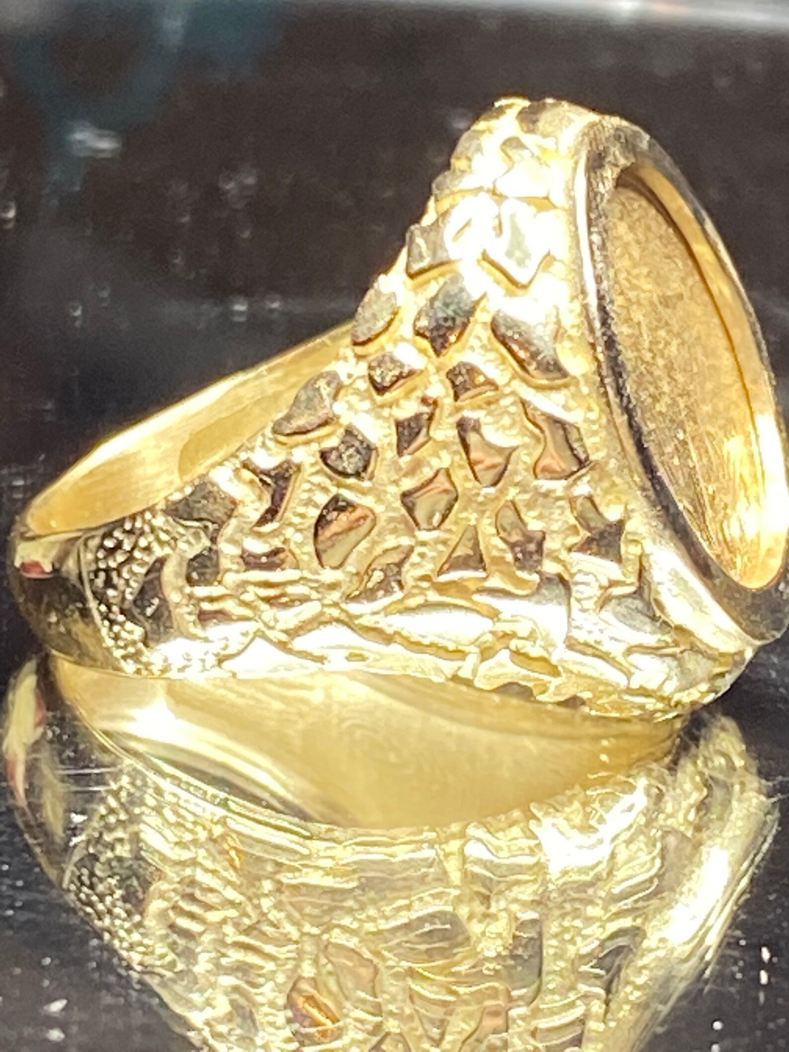 Coin Nugget Mens Ring Gold Liberty 1/10 Oz 14 Karat Gold Ring | Etsy