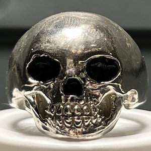 Biker Skull 925 Any Size Sterling Silver Ring Gothic Biker Ring Silver Mens Jewelry Legitimate Sterling Silver Ring Handmade