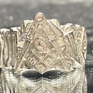 Masonic Ring SZ 10-12 925 Sterling Silver