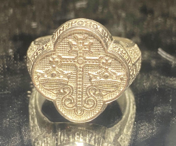 Orthadox Russian Chritian Signet Ring Any Size 92… - image 1