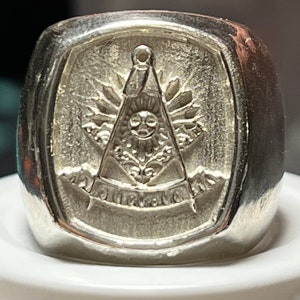 Masonic FreeMason Ring 925 Sterling Silver 19 Grams USA Made Legitimate Silver Ring