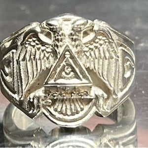 Masonic FreeMason Ring 925 Sterling Silver 19 Grams USA Made Legitimate Silver Ring
