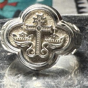 Orthadox Russian Chritian Signet Ring Any Size 925 Sterling Silver